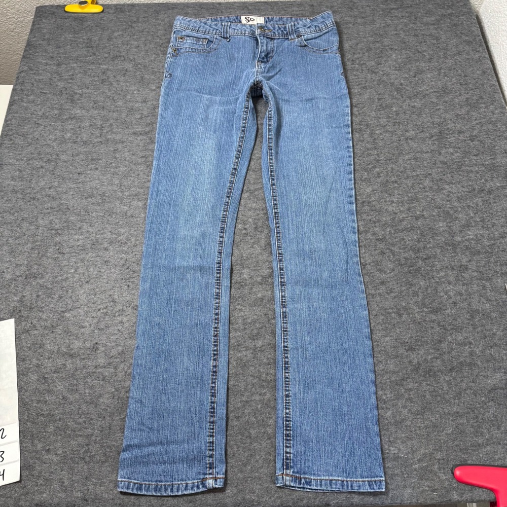 VTG Y2K SO Low Rise SKinny Leg Jeans Medium Wash Blue Denim Size 7 Average